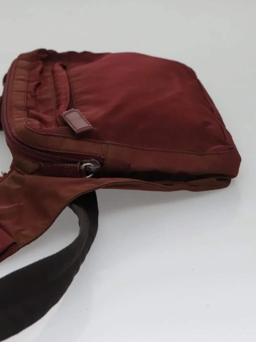 PRADA Shoulder Bag Nylon Red Silver Auth ti2546